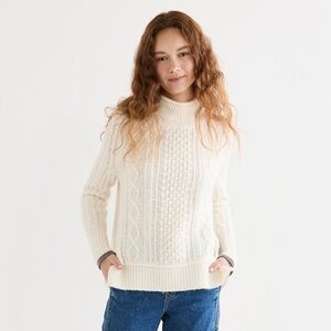 Alex Mill XS Camil Cream Cable Knit Turtleneck Sweater